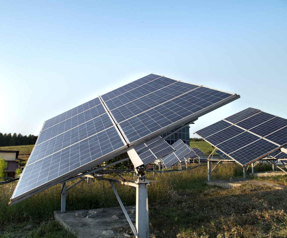 photovoltaics in solar power station energy from natural. Close-up.